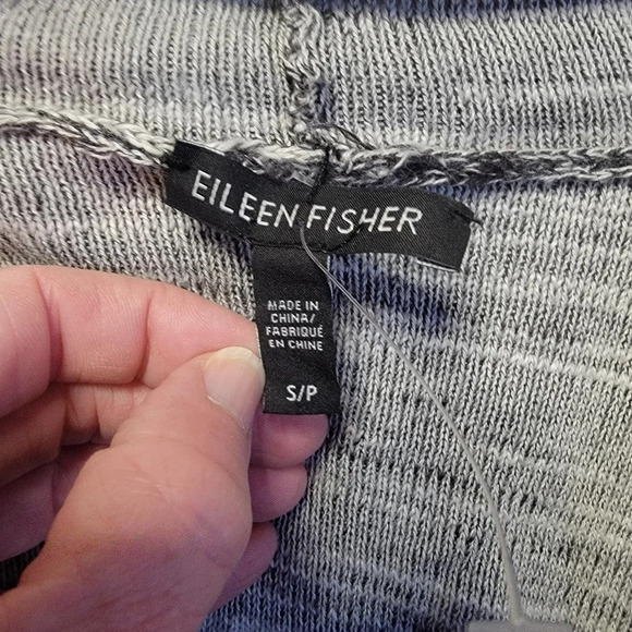 Eileen Fisher Cotton Plaited Knit Cascading Open Cardigan Charcoal Gray Size S - Picture 7 of 10